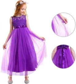 Communie Jurk Bruidsmeisjes Jurk Bruidsjurk Paars 146-152 (150) Prinsessen Jurk Feestjurk + Bloemenkrans -Trendyo Trendy Winkel 1092x1200