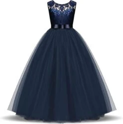 Communie Jurk Bruidsmeisjes Jurk Bruidsjurk Donker Blauw 164-170 (170) Prinsessen Jurk Feestjurk + Bloemenkrans -Trendyo Trendy Winkel 1188x1200 1