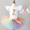 Merkloos Verjaardag Tutu Jurk - Prinses Eenhoorn Jurk Voor Meisjes 1 Jaar - Verjaardag Outfit - Unicorn Jurk - Smash Cake Verjaardag Jurk -Trendyo Trendy Winkel 1194x1200