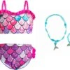 Zeemeermin Bikini Kinderen Roze 128-134 (140) + Ketting En Armband Zeemeermin Jurk Verkleedkleding -Trendyo Trendy Winkel 1200x1023