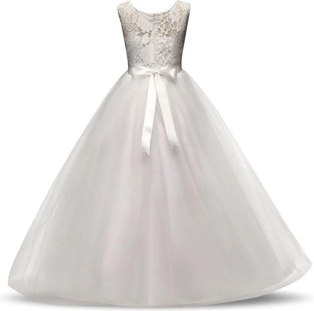 Communie Jurk Bruidsmeisjes Jurk Bruidsjurk Wit 158-164 (160) Prinsessen Jurk Feestjurk + Bloemenkrans 9 Communie Jurk Bruidsmeisjes Jurk Bruidsjurk Wit 158-164 (160) Prinsessen Jurk Feestjurk + Bloemenkrans - Afbeelding 7