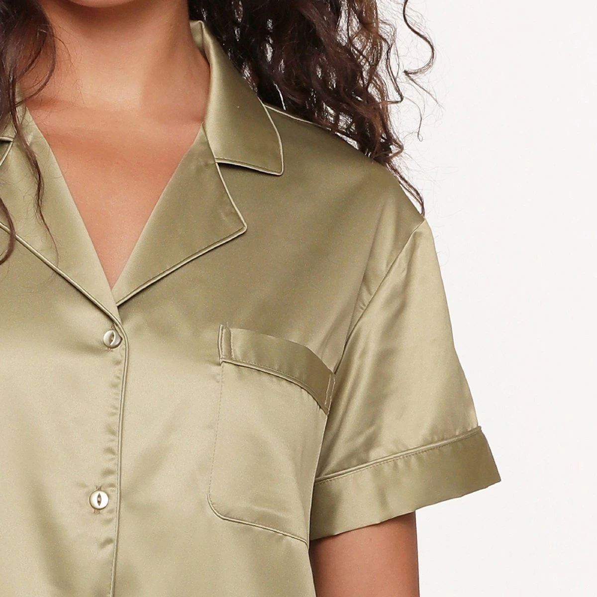 LingaDore Satijn Pyjama Jurk - 6801PD - Olijf - M 4 LingaDore Satijn Pyjama Jurk - 6801PD - Olijf - M - Afbeelding 2