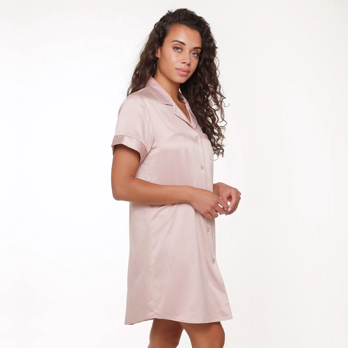 LingaDore Satijn Pyjama Jurk - 6801PD - Olijf - M 5 LingaDore Satijn Pyjama Jurk - 6801PD - Olijf - M - Afbeelding 3