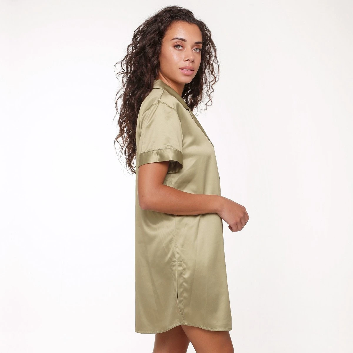 LingaDore Satijn Pyjama Jurk - 6801PD - Olijf - M 12 LingaDore Satijn Pyjama Jurk - 6801PD - Olijf - M - Afbeelding 10