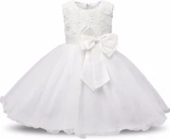 Communie/Bruidsmeisjes Jurk En Bloemenkrans - Wit - Maat 98/104 (110) -Trendyo Trendy Winkel 1200x982 1