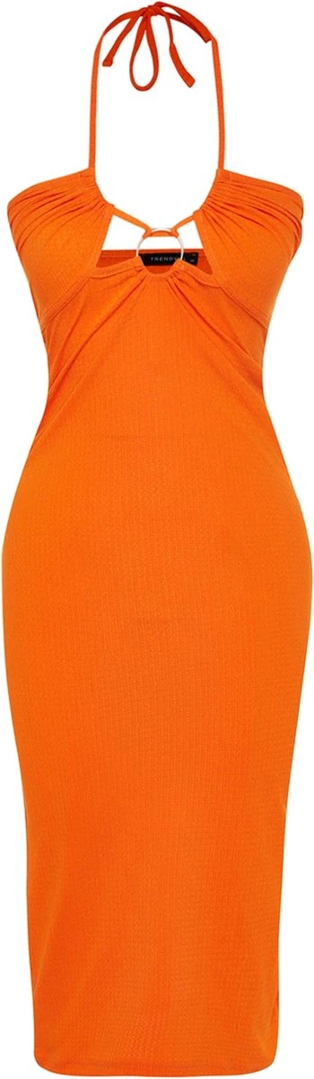 Trendyol Vrouwen Standaard Mouw V-hals Bodycon Jurk 4 Trendyol Vrouwen Standaard Mouw V-hals Bodycon Jurk - Afbeelding 2