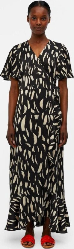 OBJECT OBJPAPAYA S/S WRAP LONG DRESS A DIV Dames Jurk - Maat 42