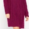 LOLALIZA Gebreide Trui-jurk - Paars - Maat M