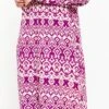 LOLALIZA Maxi-jurk Met Ikatprint - Paars - Maat 46