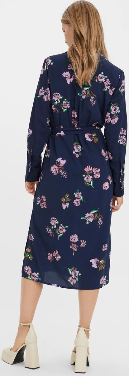 Vero Moda Jurk Vmlydia Ls Calf Shirt Dress Wvn 10278874 Navy Blazer Dames Maat - L 5 Vero Moda Jurk Vmlydia Ls Calf Shirt Dress Wvn 10278874 Navy Blazer Dames Maat - L - Afbeelding 3