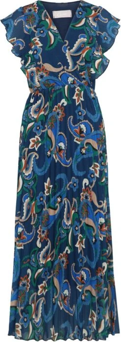 Cassis Lange Plisséjurk Met Gebloemde Kasjmierprint -Trendyo Trendy Winkel 424x1200 2