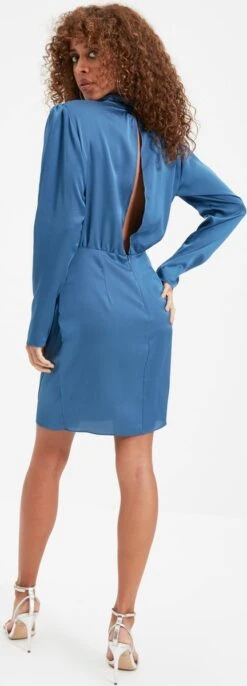 Trendyol Vrouwen Standaard Mouw Staande Kraag Omslag Jurk -Trendyo Trendy Winkel 432x1200 1