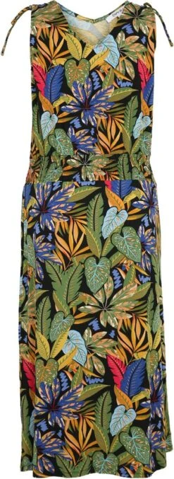 Paprika Lange Jurk In Viscose Met Hawai Print En Smalle Schouderbandjes -Trendyo Trendy Winkel 438x1200 4