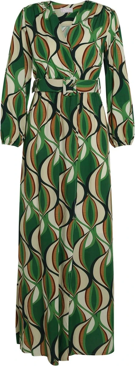 Cassis Lange Jurk In Viscose Met Etnisch Motief 5 Cassis Lange Jurk In Viscose Met Etnisch Motief - Afbeelding 3