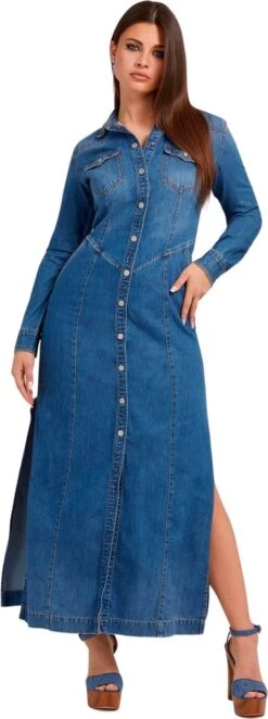 Guess Vivi Dames Jurk - Denim - Maat XS -Trendyo Trendy Winkel 448x1200 5