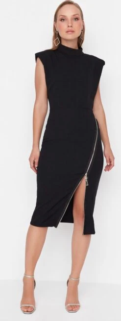 Trendyol Vrouwen Standaard Mouw Staande Kraag Bodycon Jurk -Trendyo Trendy Winkel 452x1200 1