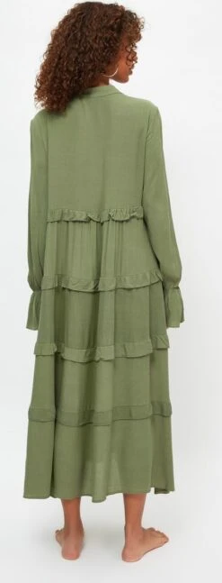 Trendyol Vrouwen Standaard Mouw V-hals A-lijn Jurk -Trendyo Trendy Winkel 458x1200 1