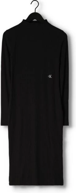 Calvin Klein Shiny Rib High Neck Dress Jurken Dames - Rok - Jurk - Zwart - Maat L -Trendyo Trendy Winkel 475x1200