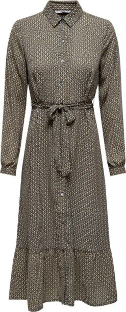 ONLY ONLALMA LIFE POLY EMILY SHIRT DRESS AOP Dames Jurk - Maat M