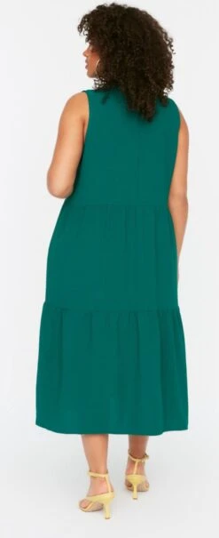 Trendyol Vrouwen Standaard Mouw Ronde Hals Basis Grote Maten Jurk -Trendyo Trendy Winkel 490x1200 3