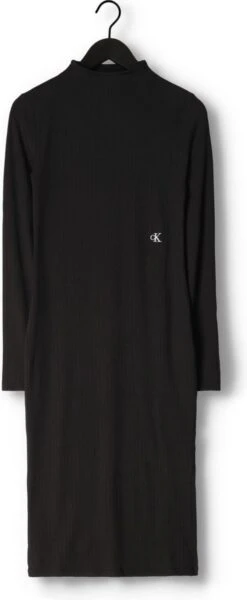 Calvin Klein Shiny Rib High Neck Dress Jurken Dames - Rok - Jurk - Zwart - Maat L -Trendyo Trendy Winkel 494x1200 1