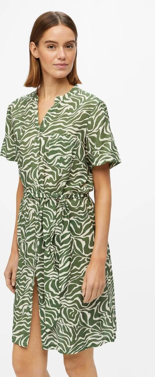 Object Objseline S/s Shirt Dress Jurken Dames - Rok - Jurk - Groen - Maat 34 5 Object Objseline S/s Shirt Dress Jurken Dames - Rok - Jurk - Groen - Maat 34 - Afbeelding 3