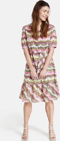 GERRY WEBER Dames Jurk Met A-lijn Grün/Lila/Pink Druck-44 -Trendyo Trendy Winkel 508x1200 4
