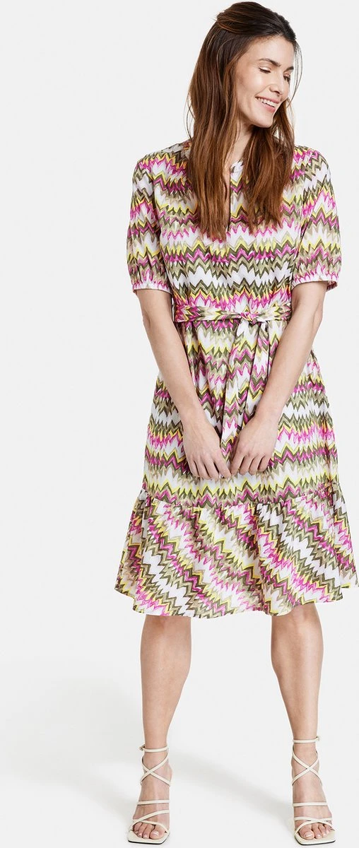 GERRY WEBER Dames Jurk Met A-lijn Grün/Lila/Pink Druck-46 4 GERRY WEBER Dames Jurk Met A-lijn Grün/Lila/Pink Druck-46 - Afbeelding 2