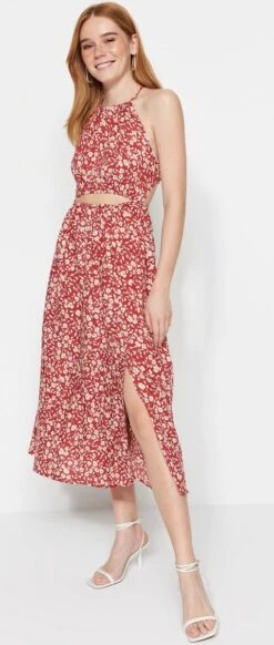 Trendyol Vrouwen Standaard Mouw Halternek Schaatser Jurk -Trendyo Trendy Winkel 509x1200 3