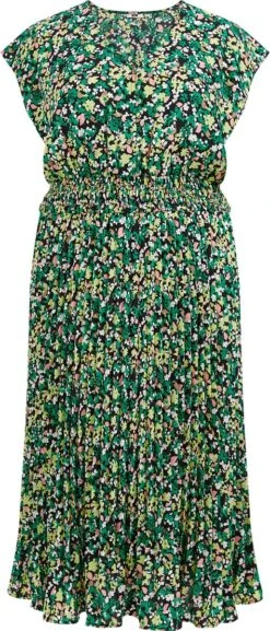 WE Fashion Dames Plissé Jurk - Curve