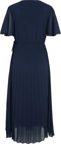 Cassis Korte, Effen Plisséjurk Met Wikkelkraag En Knoop -Trendyo Trendy Winkel 514x1200 6