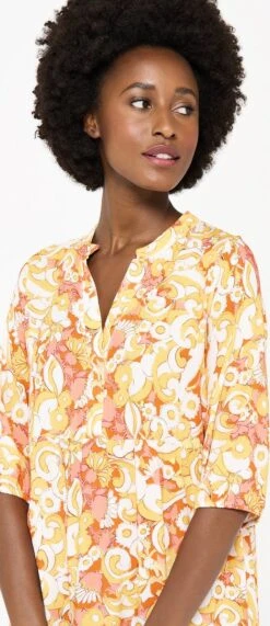 LOLALIZA Maxi-jurk Met Retroprint - Oranje - Maat 38 -Trendyo Trendy Winkel 519x1200