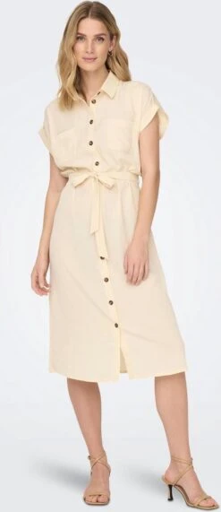 Only Jurk Onlhannover S/s Shirt Dress Noos Wv 15191953 Birch Dames Maat - 40 -Trendyo Trendy Winkel 519x1200 4
