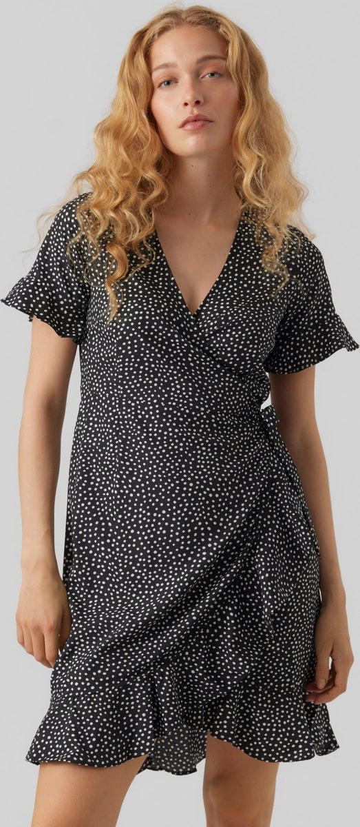 VERO MODA VMHENNA 2/4 WRAP FRILL DRESS WVN Dames Jurk - Maat XXL 5 VERO MODA VMHENNA 2/4 WRAP FRILL DRESS WVN Dames Jurk - Maat XXL - Afbeelding 3