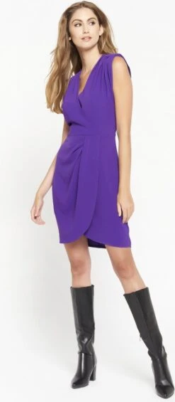 LOLALIZA Wikkeljurk Jurk Met Epauletten - Paars - Maat 34 -Trendyo Trendy Winkel 525x1200 2