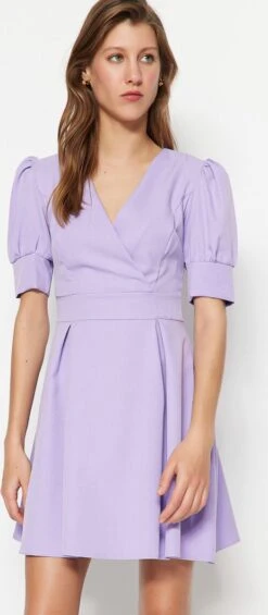 Trendyol Vrouwen Ballon Mouw Cache-coeur A-lijn Jurk -Trendyo Trendy Winkel 525x1200