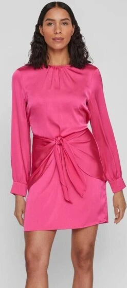 Vila Jurk Viannes O-neck L/s Short Dress/dc 14083842 Pink Yarrow Dames Maat - 38 -Trendyo Trendy Winkel 528x1200 13