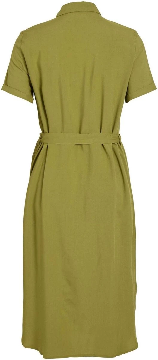 Vila Jurk Vielaine S/s Mid Calf Shirt Dress/s 14085024 Calliste Green Dames Maat - 42 4 Vila Jurk Vielaine S/s Mid Calf Shirt Dress/s 14085024 Calliste Green Dames Maat - 42 - Afbeelding 2