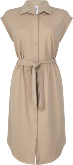 Zoso Jurk Mason Crepe Fabric Dress 231 0007 Sand Dames Maat - XXL