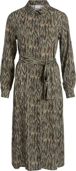 VILA VILIMINA ZIO L/S SHIRT DRESS/LC Dames Jurk - Maat 38