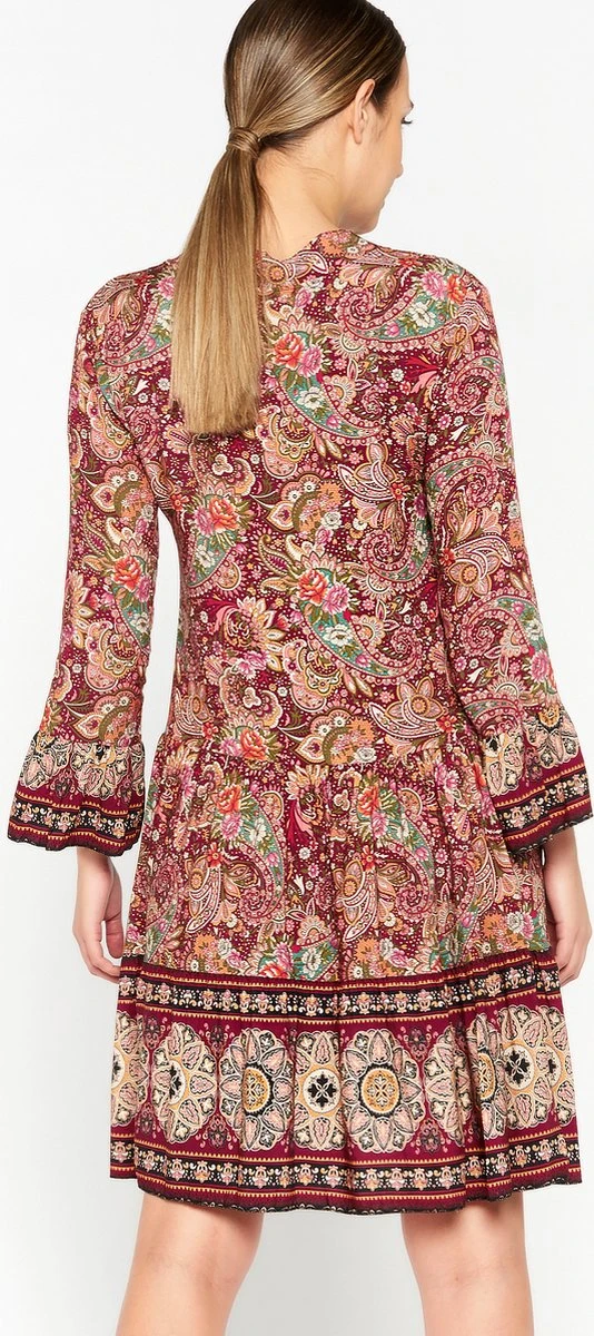 LOLALIZA Babydoll Jurk Met Paisleyprint - Fuchsia - Maat L 4 LOLALIZA Babydoll Jurk Met Paisleyprint - Fuchsia - Maat L - Afbeelding 2