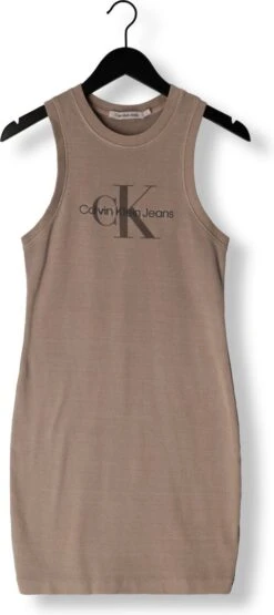 Calvin Klein Ineral Dye Rib Tank Dress Jurken Dames - Rok - Jurk - Taupe - Maat M -Trendyo Trendy Winkel 534x1200 3