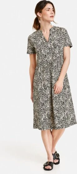 GERRY WEBER Dames Jurk Met A-lijn Schwarz/Ecru/Weiss Druck-36 14 GERRY WEBER Dames Jurk Met A-lijn Schwarz/Ecru/Weiss Druck-36 -Trendyo Trendy Winkel 535x1200 9