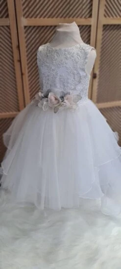 Merkloos Feestjurk Meisjes-moderne Jurk Met Tule-galajurk-bruidsjurk-communie Jurk-prinsessen Jurk-bruidsmeisjes-communie-bruiloft -verjaardag-fotoshoot-creme Wit Kleur-3 Jaar -Trendyo Trendy Winkel 540x1200 4