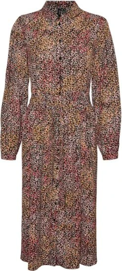 VERO MODA VMLOTUS L/S SHIRT DRESS WVN GA BTQ Dames Jurk - Maat S