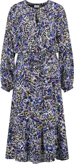 GERRY WEBER Dames Chiffon Jurk Ecru/Weiss/Blau Druck-40 -Trendyo Trendy Winkel 542x1200 5