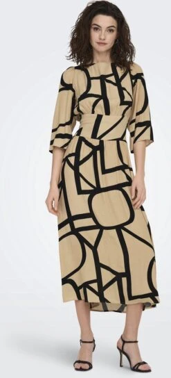 ONLY ONLAVA 3/4 MIDI DRESS PTM Dames Jurk - Maat XL -Trendyo Trendy Winkel 545x1200 3