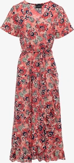 TwoDay Dames Maxi Jurk Bloemenprint Rood - Maat M