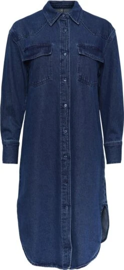 PIECES PCNURSEL LS DENIM SHIRT DRESS QX BC Dames Jurk - Maat 54