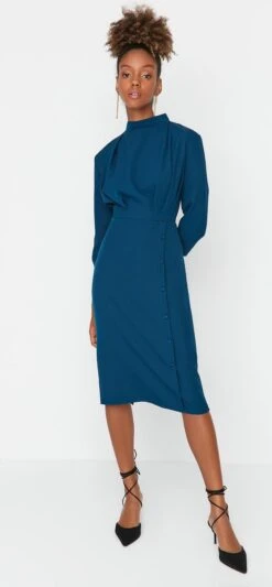 Trendyol Vrouwen Standaard Mouw Staande Kraag Bodycon Jurk 21 Trendyol Vrouwen Standaard Mouw Staande Kraag Bodycon Jurk -Trendyo Trendy Winkel 556x1200 1